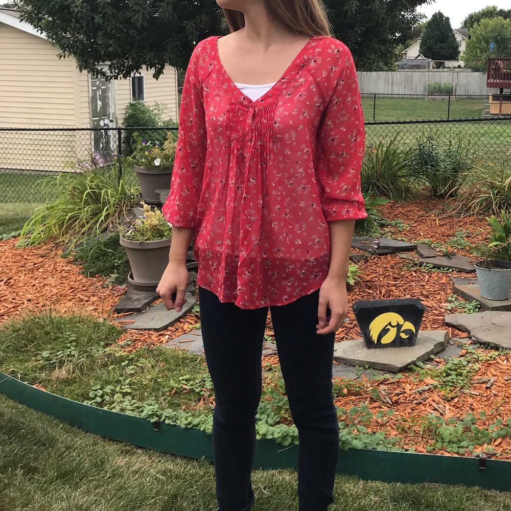 Lc Lauren Conrad sheer flowy top size xs